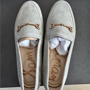 Sam Edelman Light Gray Suede Lorraine Loafers